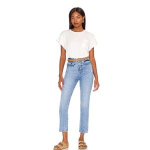 Citizens of Humanity High Rise Straight Leg Jeans Distressed Size 26‎